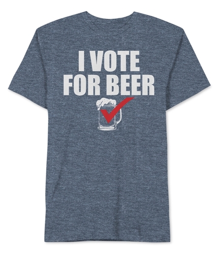 Jem Mens I Vote For Beer Graphic T-Shirt navyheather S