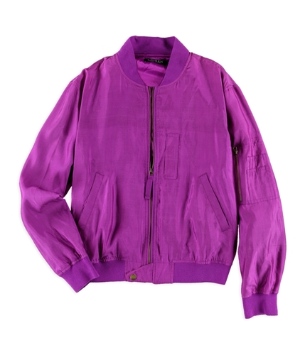 Ralph Lauren Womens Silk Bomber Jacket purple 16