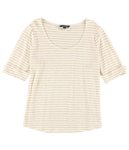 Ralph Lauren Womens Striped Basic T-Shirt prlbrtn L