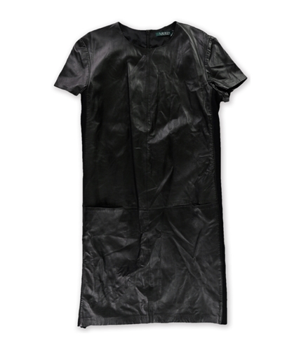 Ralph Lauren Womens Wool Panel Shift Dress black L