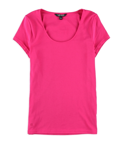 Ralph Lauren Womens Plain tee Basic T-Shirt pnkhbiscs L