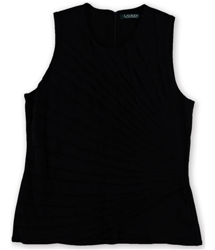 Ralph Lauren Womens Pressed-Pleat Knit Blouse black XL