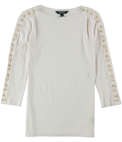 Ralph Lauren Womens Lace-Up Basic T-Shirt wintercrm S