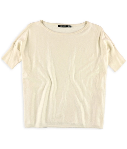 Ralph Lauren Womens Foil Knit Basic T-Shirt ivory M