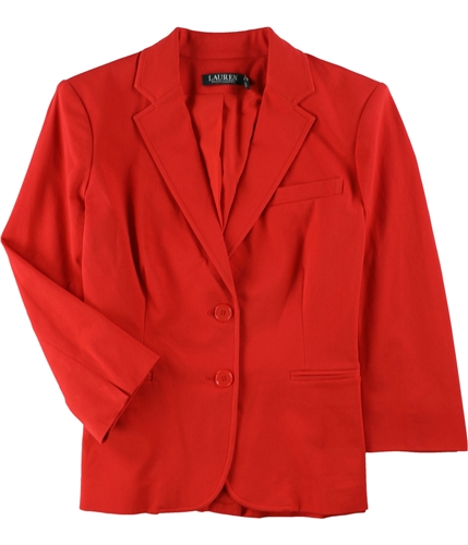 Ralph Lauren Womens Twill Two Button Blazer Jacket red 12