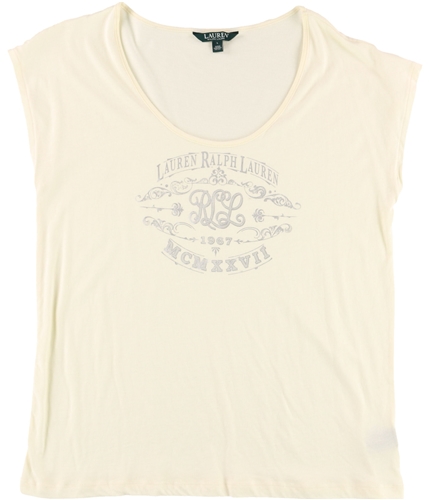 Ralph Lauren Womens Logo Graphic T-Shirt ivory L