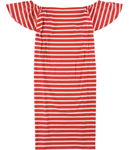 Ralph Lauren Womens Striped Shirt Dress red S