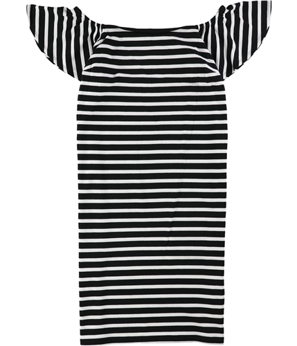 Ralph Lauren Womens Striped Off-Shoulder Dress poloblack XS