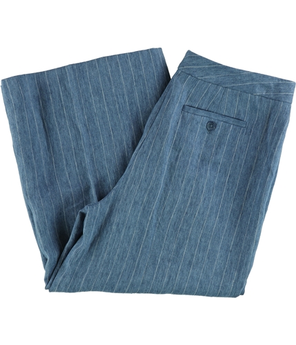 Ralph Lauren Womens Striped Casual Wide Leg Pants bluewhite 4x23
