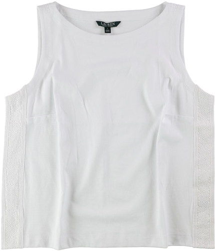 Ralph Lauren Womens Embroidered Panel Tank Top white L