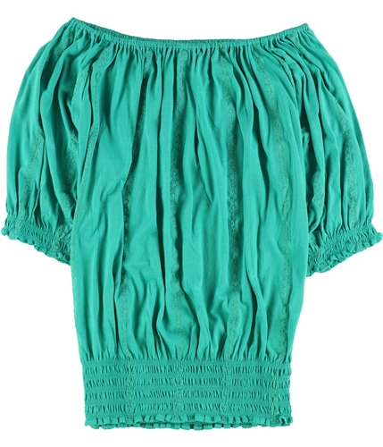 Ralph Lauren Womens Smocked Knit Blouse tropictur XL