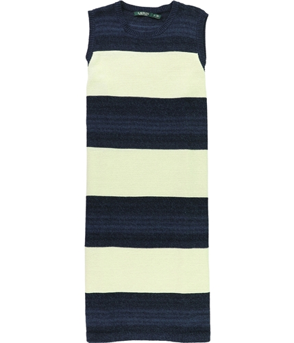 Ralph Lauren Womens Striped Sweater Dress cream XS