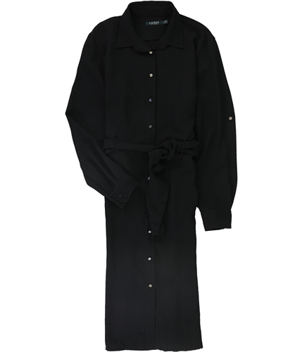 Ralph Lauren Womens Karalynn Midi Dress black 16