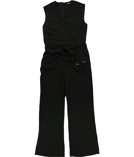 Ralph Lauren Womens Faux-Wrap Jumpsuit poloblack 8