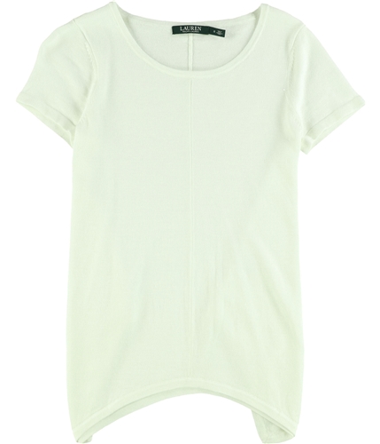 Ralph Lauren Womens Handkerchief Hem Basic T-Shirt white M