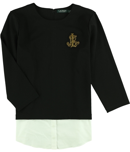 Ralph Lauren Womens Layered-Look Basic T-Shirt poloblack L