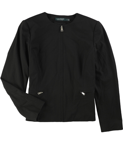 Ralph Lauren Womens Collarless Jacket black 8