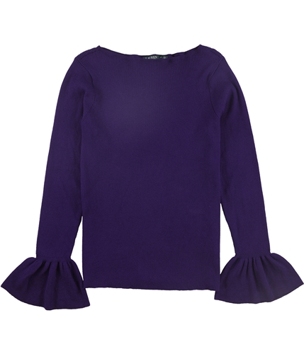 Ralph Lauren Womens Ribbed Pullover Blouse purple M