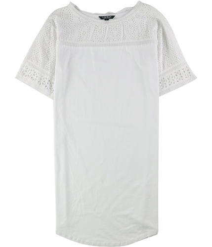 Ralph Lauren Womens Eyelet Shirt Dress white S