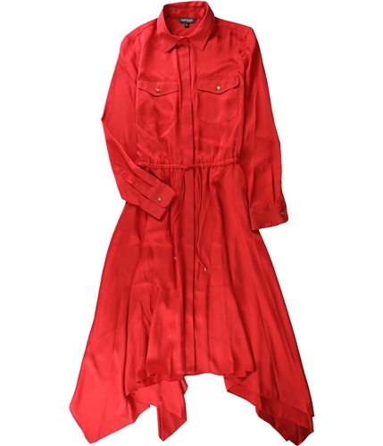 Ralph Lauren Womens Solid Sheath Dress red 8