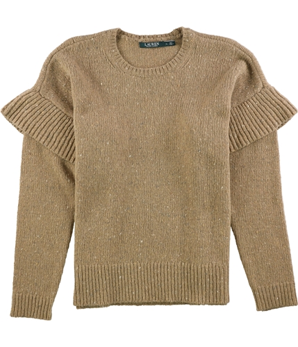 Ralph Lauren Womens Wool Blend Ruffled Pullover Sweater medbeige XXS