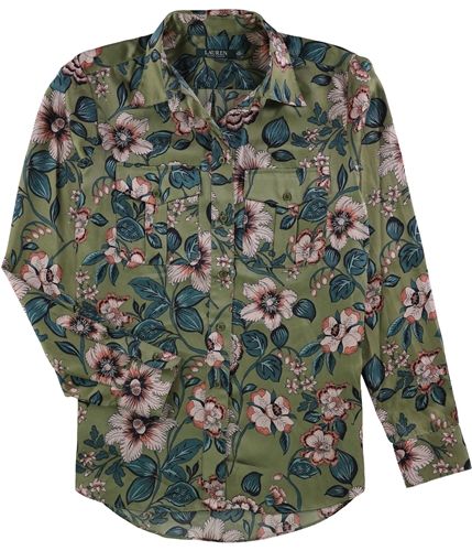 Ralph Lauren Womens Nediah Button Up Shirt farmolive M