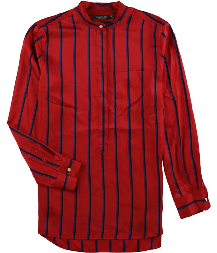 Ralph Lauren Womens Vertical Stripe Button Up Shirt red S