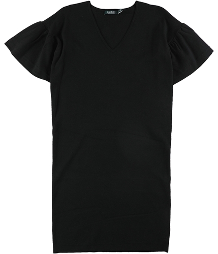 Ralph Lauren Womens Pranang Bell Sweater Dress black XXS