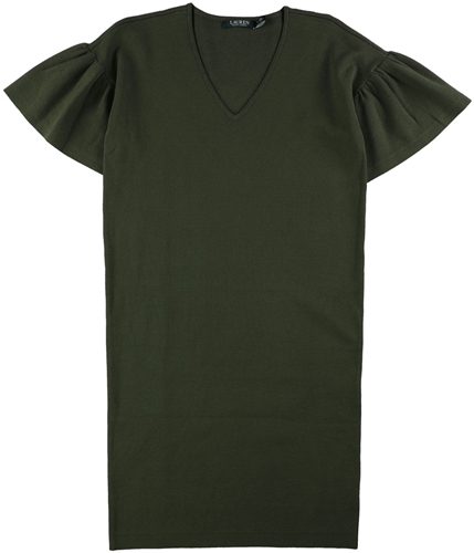 Ralph Lauren Womens Short Sleeve Sweater Dress green XXS