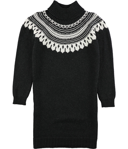 Ralph Lauren Womens Fair Isle Sweater Dress charcoal L