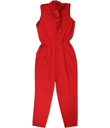 Ralph Lauren Womens Tie Neck Jumpsuit red XS