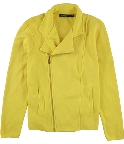 Ralph Lauren Womens Knit Motorcycle Jacket yellow S