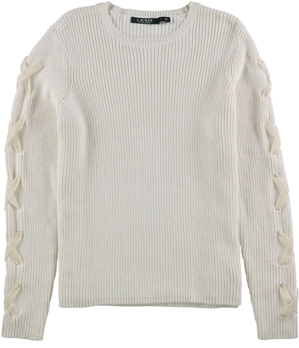 Ralph Lauren Womens Lace Up Cotton Pullover Sweater natural M