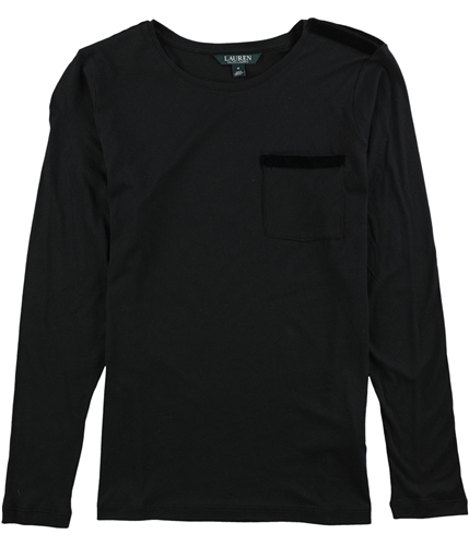 Ralph Lauren Womens Long Sleeve Embellished T-Shirt black XS