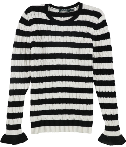 Ralph Lauren Womens Striped Pullover Sweater black XS
