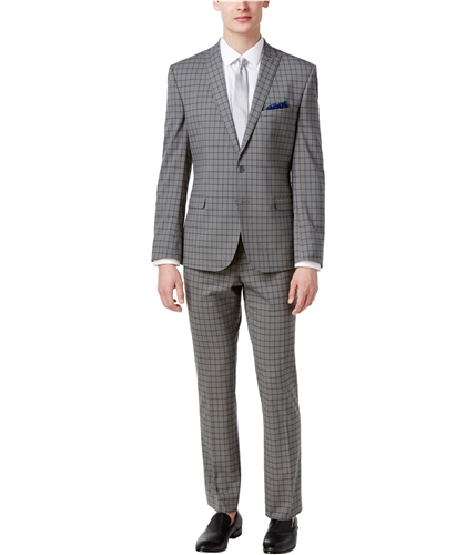 Nick Graham Mens Grid Formal Tuxedo grey 40x32