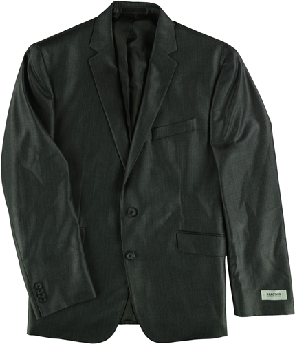 Kenneth Cole Mens Tonal Two Button Blazer Jacket grey 40