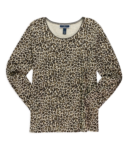 Karen Scott Womens Animal Print Sweatshirt khaki 2XL