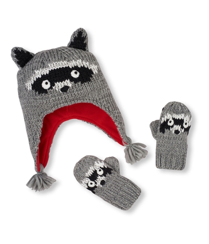 The Children's Place Boys Knit Raccoon Hat And Mitten Beanie Hat htgrey S