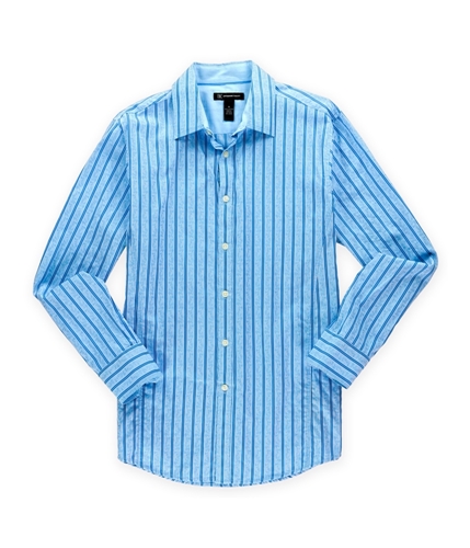 I-N-C Mens Comber Striped Button Up Shirt lightblue M