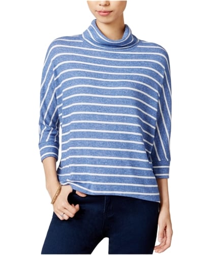 maison Jules Womens Striped Pullover Sweater hthrindigoco XXS