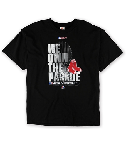 Majestic Mens Red Sox WS Champ Parade Graphic T-Shirt black S