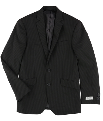 Kenneth Cole Mens Stripe Two Button Blazer Jacket black 36