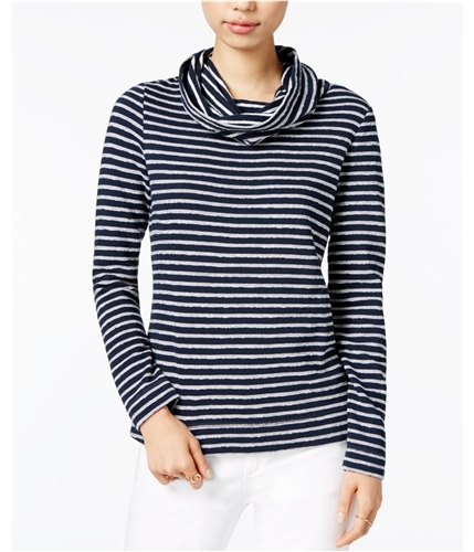 maison Jules Womens Striped Cowl-Neck Pullover Blouse blunotteco S