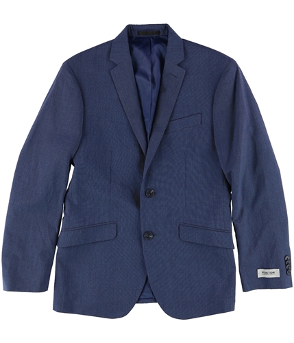 Kenneth Cole Mens Pindot Two Button Blazer Jacket bluepindot 36