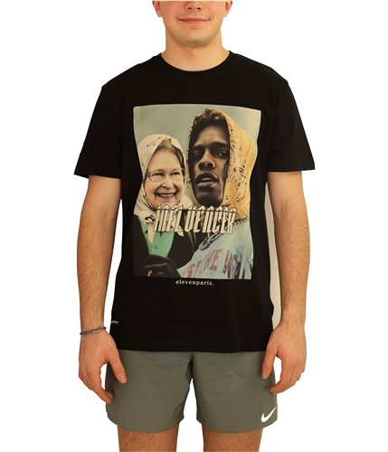 Elevenparis Mens Influencer Jisap Graphic T-Shirt black S