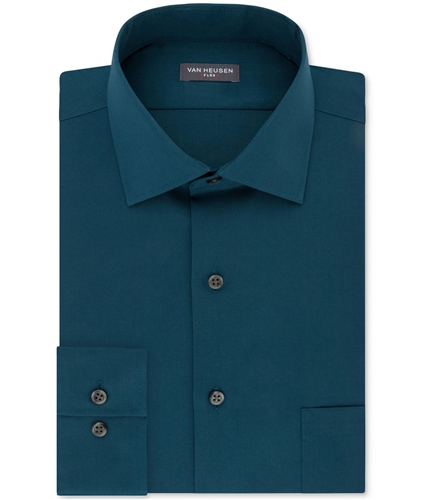 Van Heusen Mens Solid Button Up Dress Shirt jadite 14.5