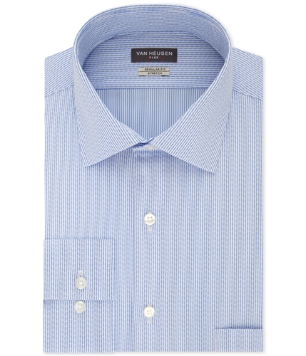 Van Heusen Mens Flex Collar Stretch Button Up Dress Shirt blue 17.5