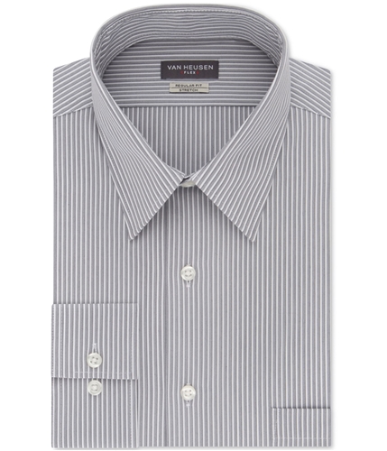 Van Heusen Mens Gray Stripe Button Up Dress Shirt gray 17.5