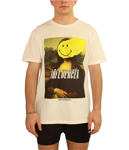 Elevenparis Mens Mona Lisa Smiley Graphic T-Shirt offwhite S